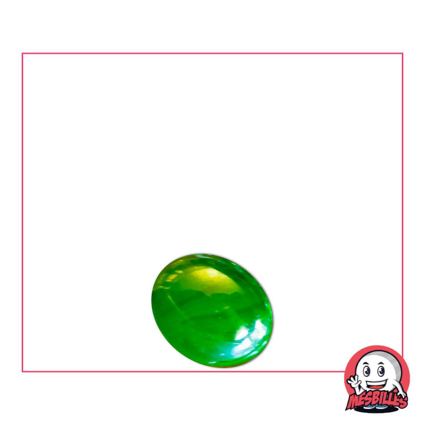 Biglia Piatta verde 12 mm brillante – biglia in vetro lucida verde brillante vista singola