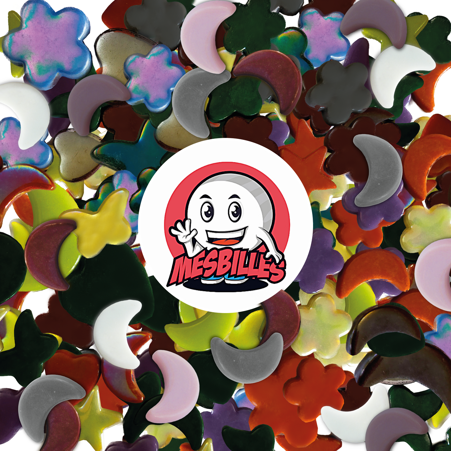 Logo MieiBiglie su biglie Luna Verde Perla extra piatta
