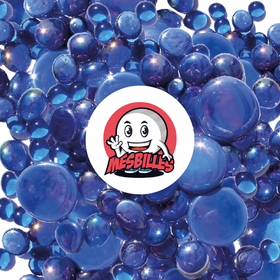 MieiBiglie - 250 gr Piatta, mix blu notte, 30 mm, 18 mm, 12 mm, lucida e opaca