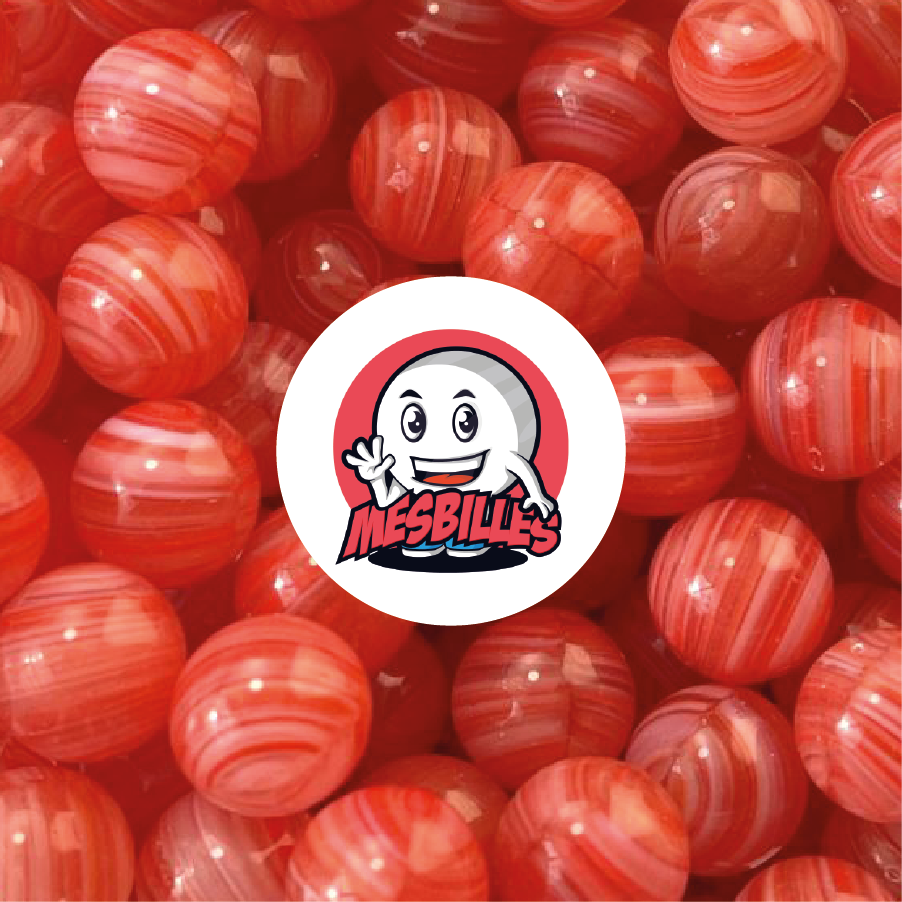 1 Biglia Lollipop Rossa a Righe 10 mm