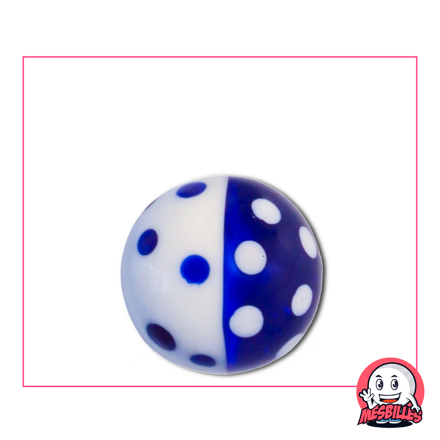 Biglia d'arte blu notte e bianca 22 mm, motivo marinaro a pois notturni