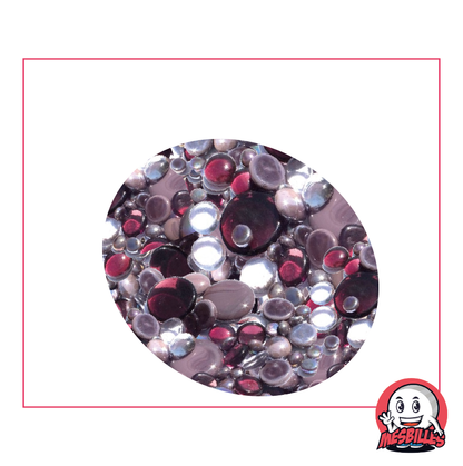 Biglie piatte in viola, trasparenti e opache lucide, 30 mm, 18 mm, 12 mm