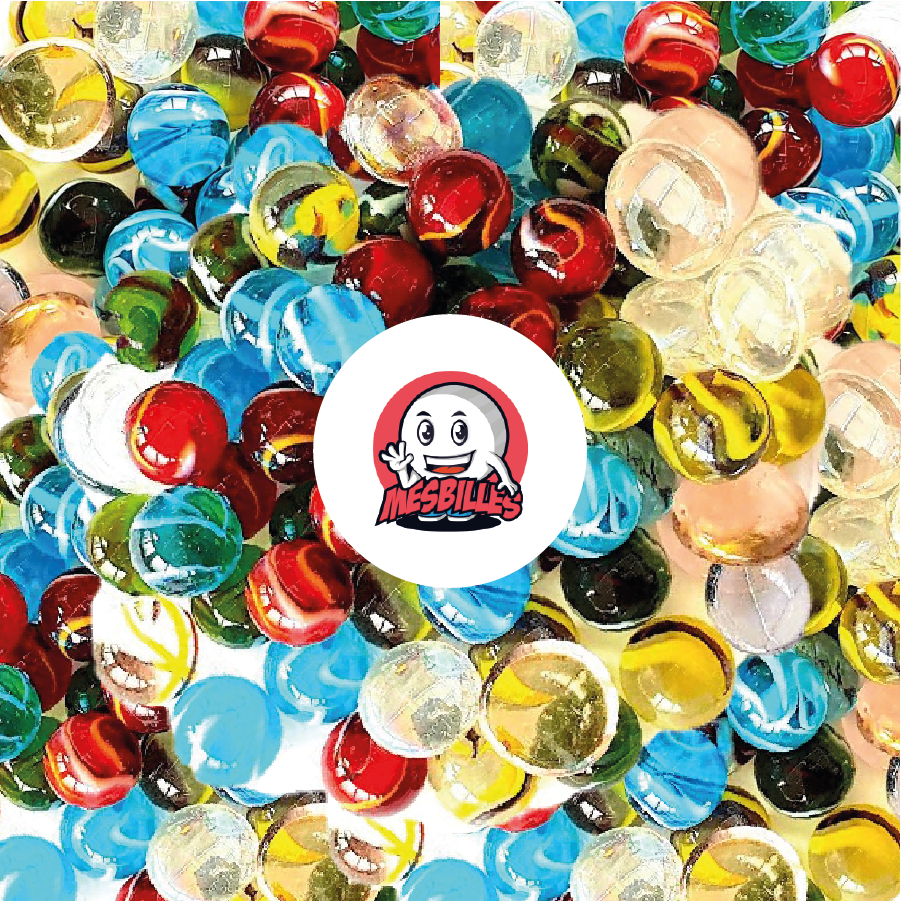 Les Filets de Billes MesBilles sont des créations originales, des mélanges de billes de 12 mm à 25 mm