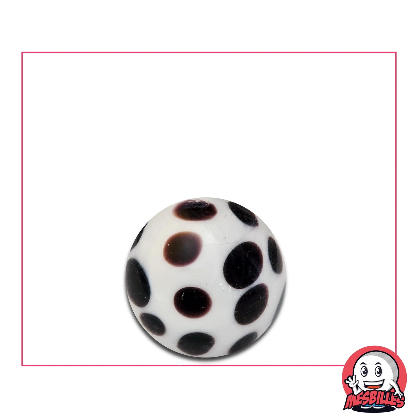 Bille art dalmatien 16 mm noire et blanche à pois vendue à l’unité
