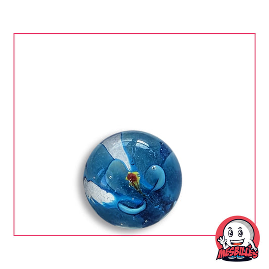 Bille Art Fleur 3D Bleu 16 mm verre de Bohême