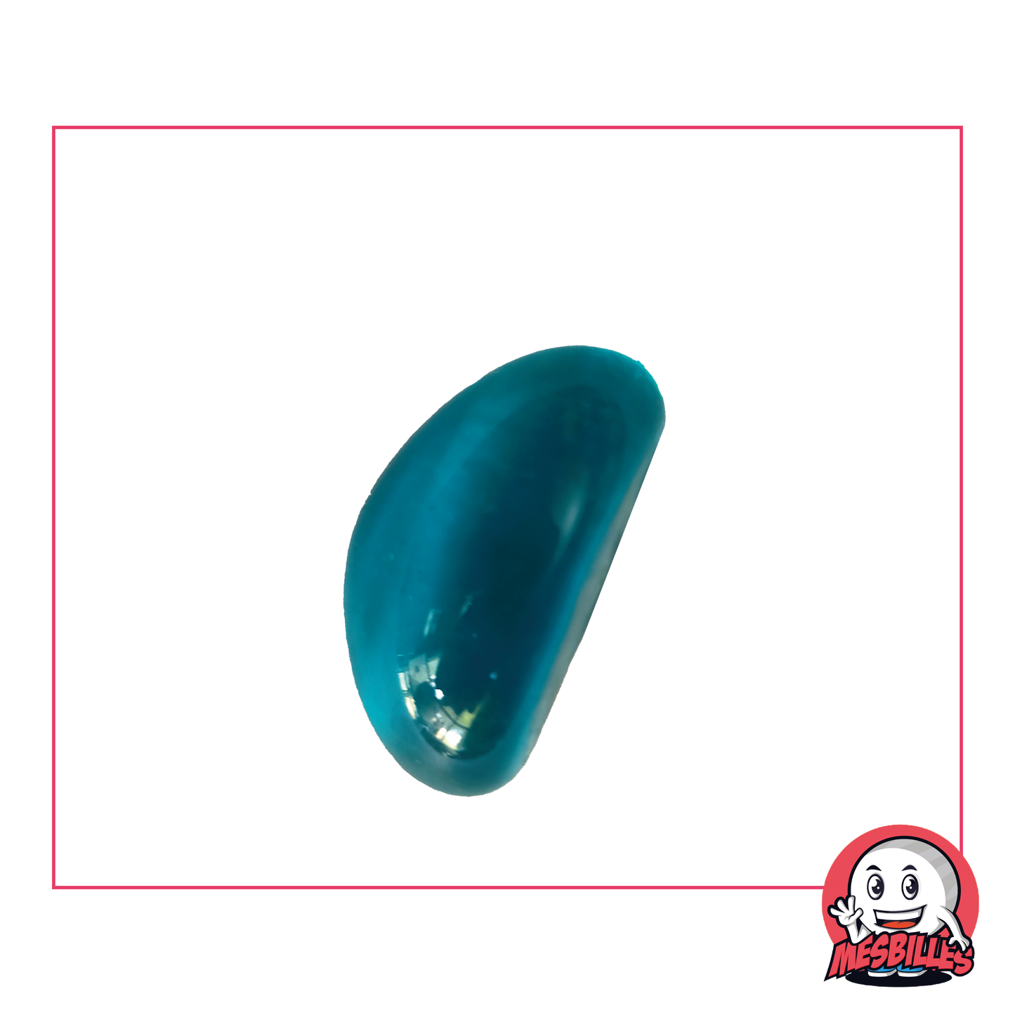 Biglia a forma di baccello blu in vetro traslucido, dimensioni 25x15 mm, l'ingrediente segreto per una decorazione o un progetto artistico di successo