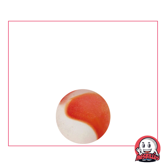 MesBilles - Biglia in vetro satinato, Biglia Satinata striata di rosso 14 mm