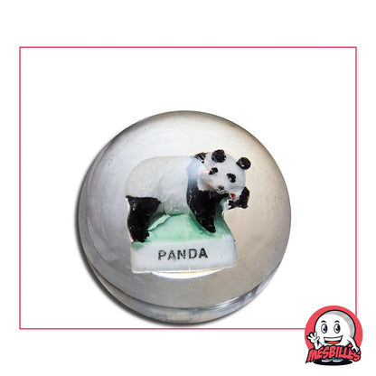 Bille Incrustation Panda 35 mm avec figurine panda miniature incrustée dans le verre.