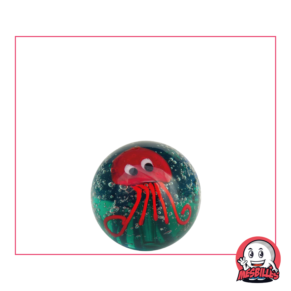 Biglia Polpo Rosso 16 mm artigianale, un gioiello scarlatto per la tua collezione acquatica