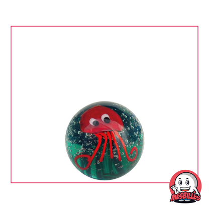 Biglia Polpo Rosso 16 mm artigianale, un gioiello scarlatto per la tua collezione acquatica