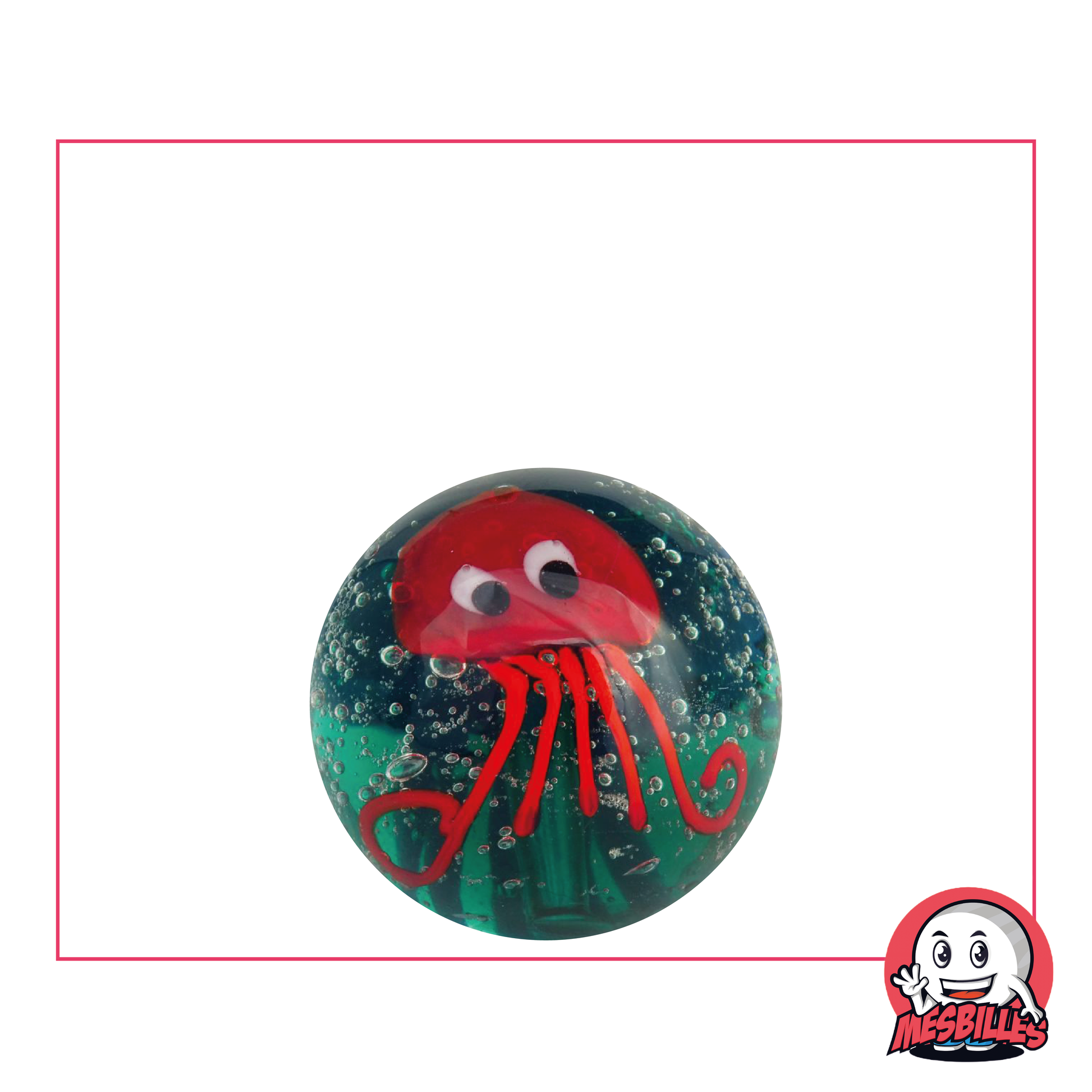 Scoprite l'affascinante Biglia Polpo Rosso 22 mm - Un tesoro dell'artigianato