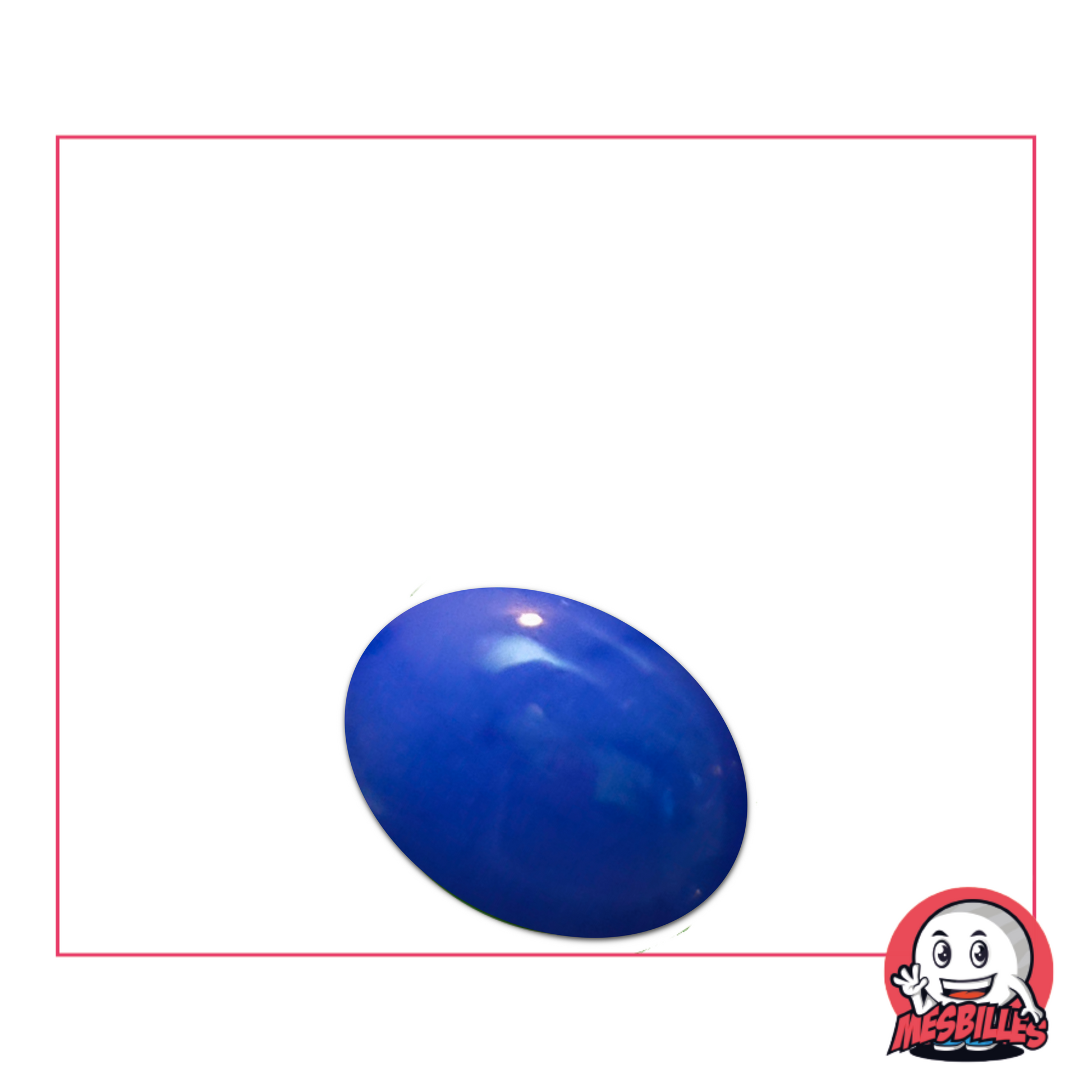 Biglia Piatta Perla Blu 18 mm – biglia opaca blu in vetro con superficie satinata e morbida