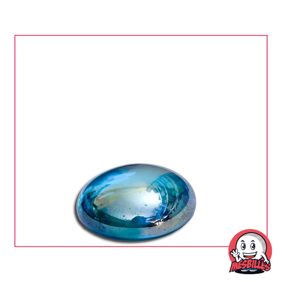 1 Biglia Piatta Iridescente Blu-Chiaro 18 mm