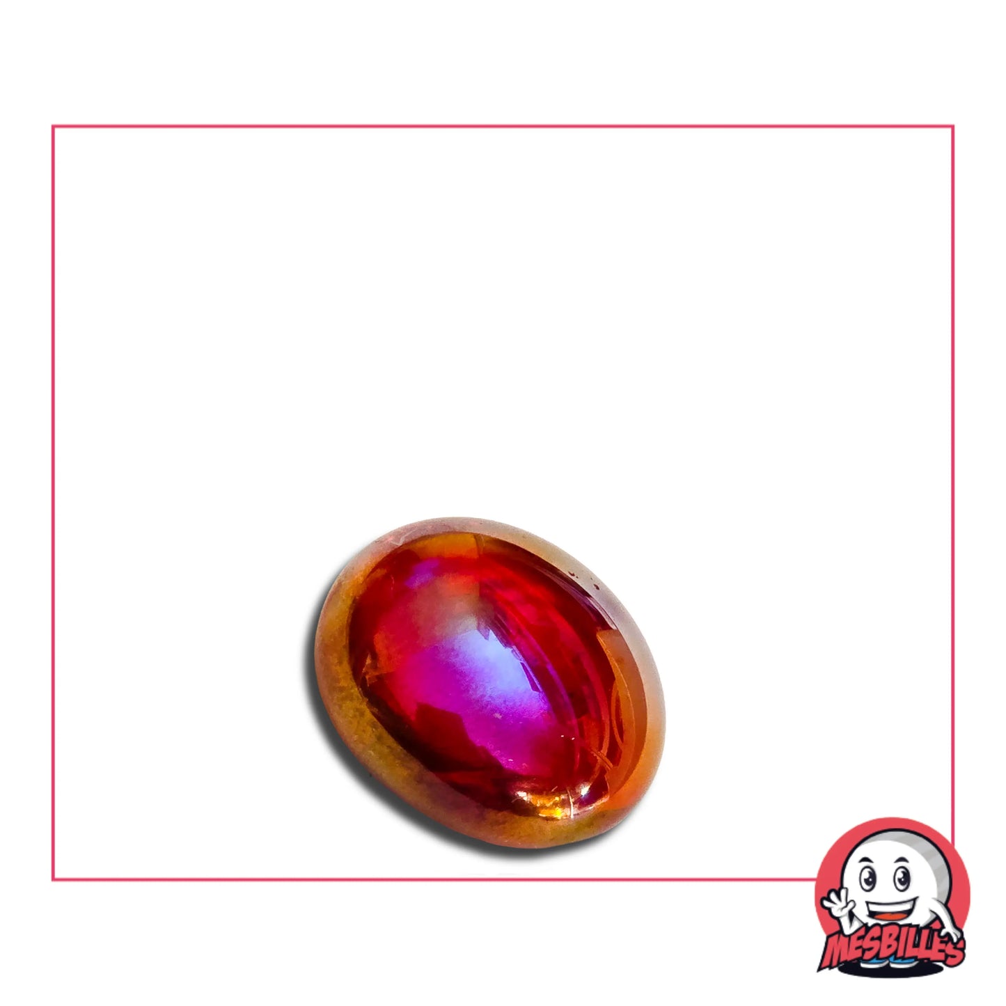 1 Biglia piatta 18 mm Irisée Rossa