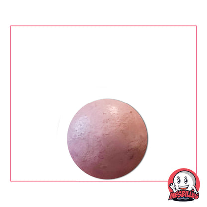Bille en terre rose 14 mm ; pièce artisanale française à la texture mate et au ton délicat.