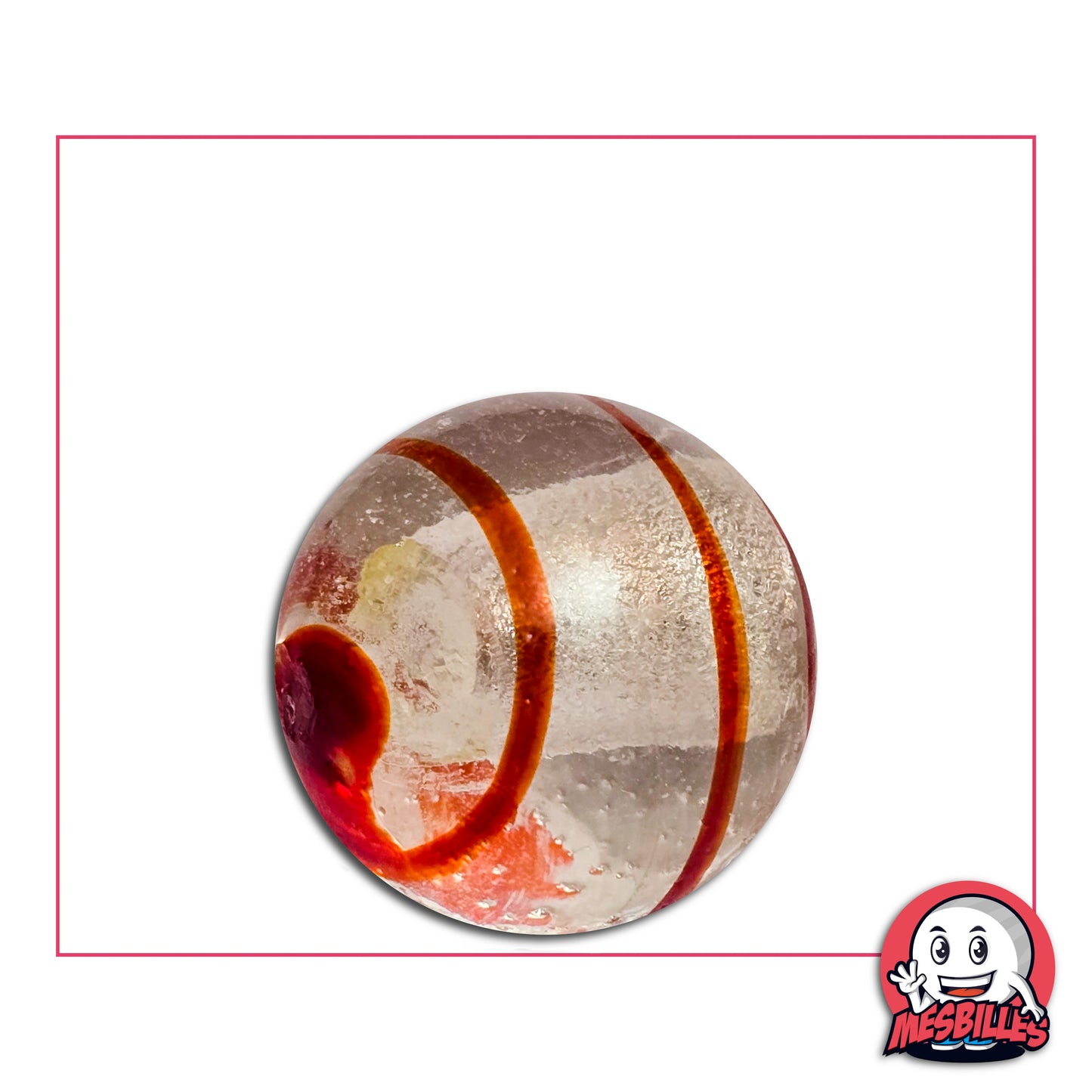 Calot Tourbillon Rouge 25 mm KimPlay Collector avec bandes rouges dans verre translucide