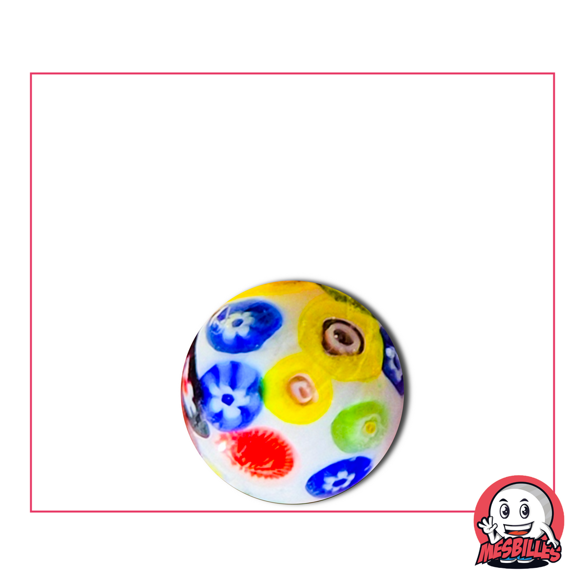 Biglia Art Fioritura Bianca 16 mm con Motivi Floreali Multicolori
