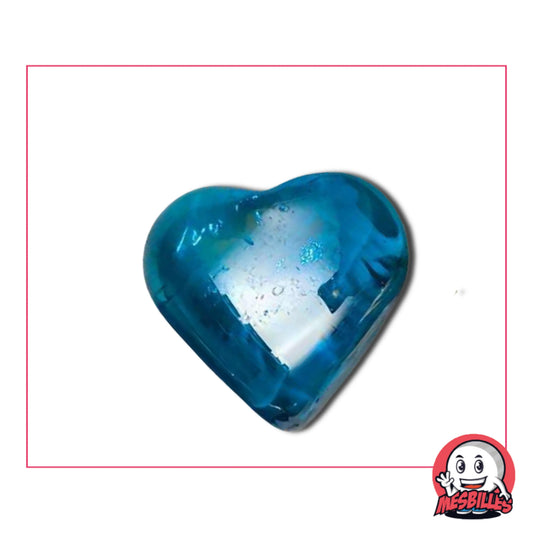 Dans le monde des billes, les Billes Formes font figure de stars, MesBilles vous propose cette Bille en verre Translucide de Couleur Bleu : la Bille Coeur Douceur.