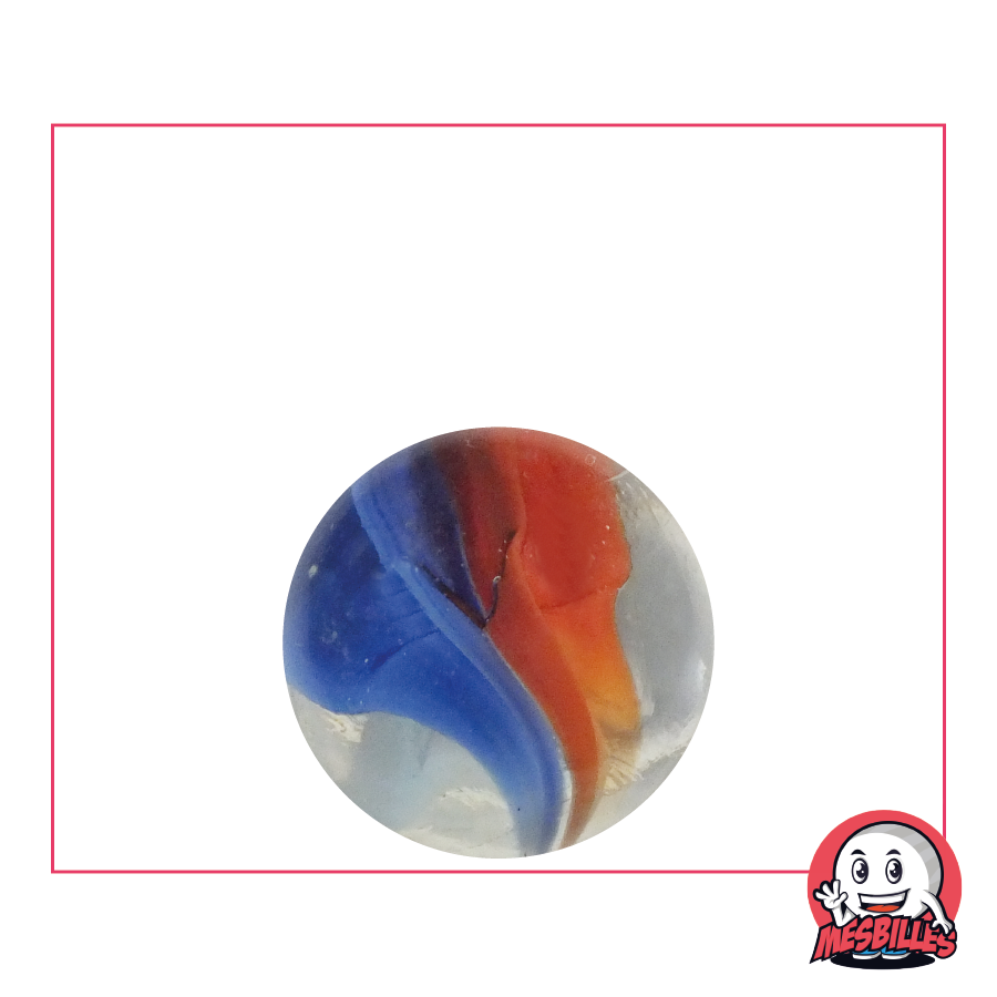 Biglia in vetro da 22 mm con i colori della Francia - MieiBiglie