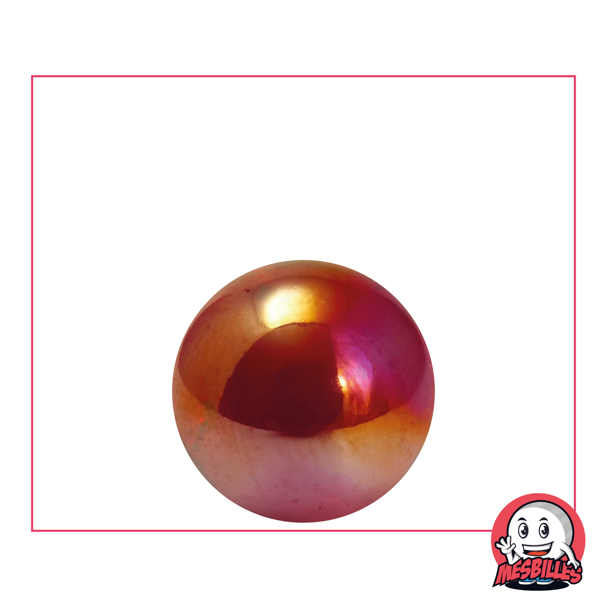 Biglia Iridescente Rossa 22 mm biglia rone in vetro traslucido - MieiBiglie