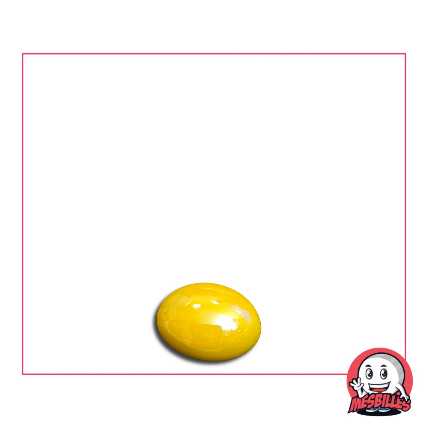 Petit Galet en verre Opaque et Brillant de Couleur Jaune, Collection Bille Glossy.