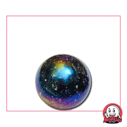 Bille Univers aspect porcelaine sombre et taches colorées, une bille de choix pour collections