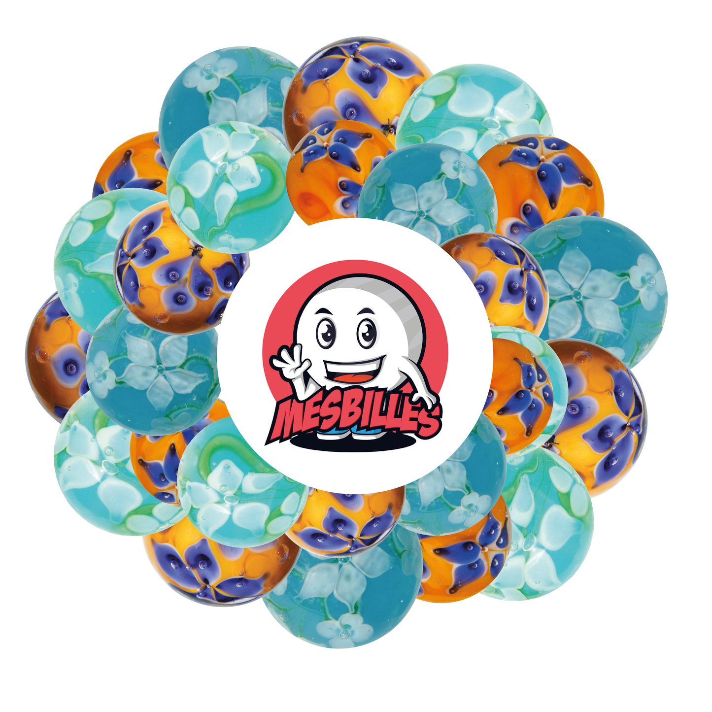 1 Biglia Arte Corona Fiorita Arancione 16 mm