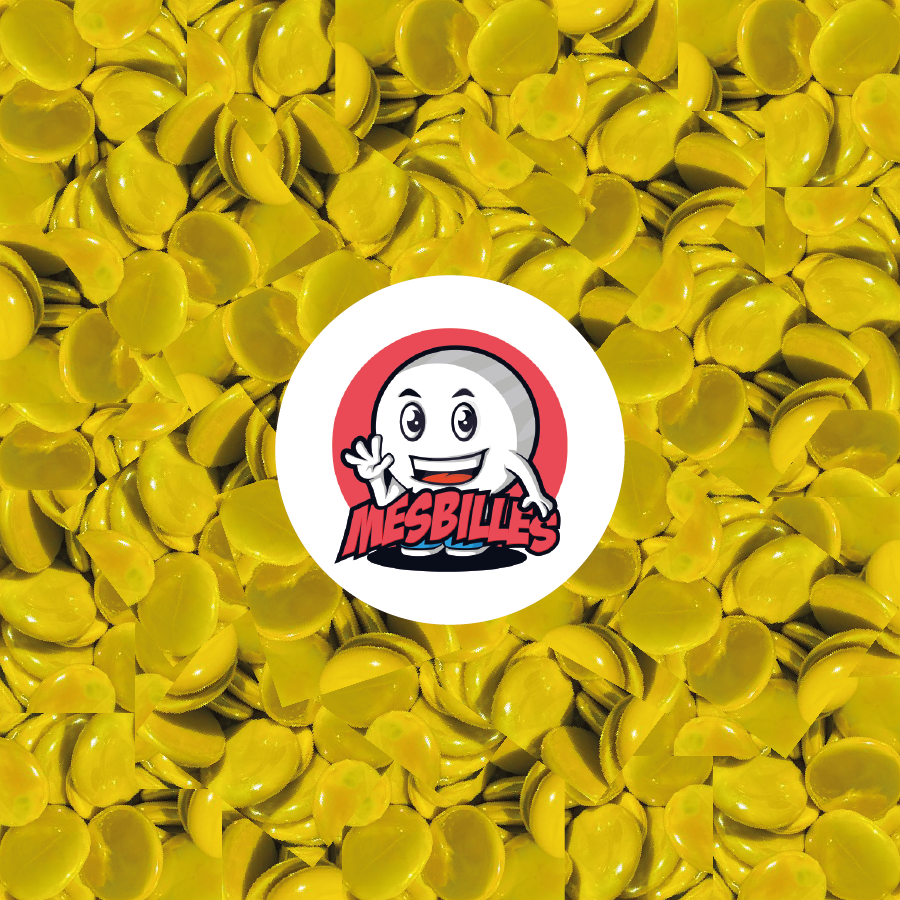 1 Biglia Piatta Lucida Giallo 18 mm