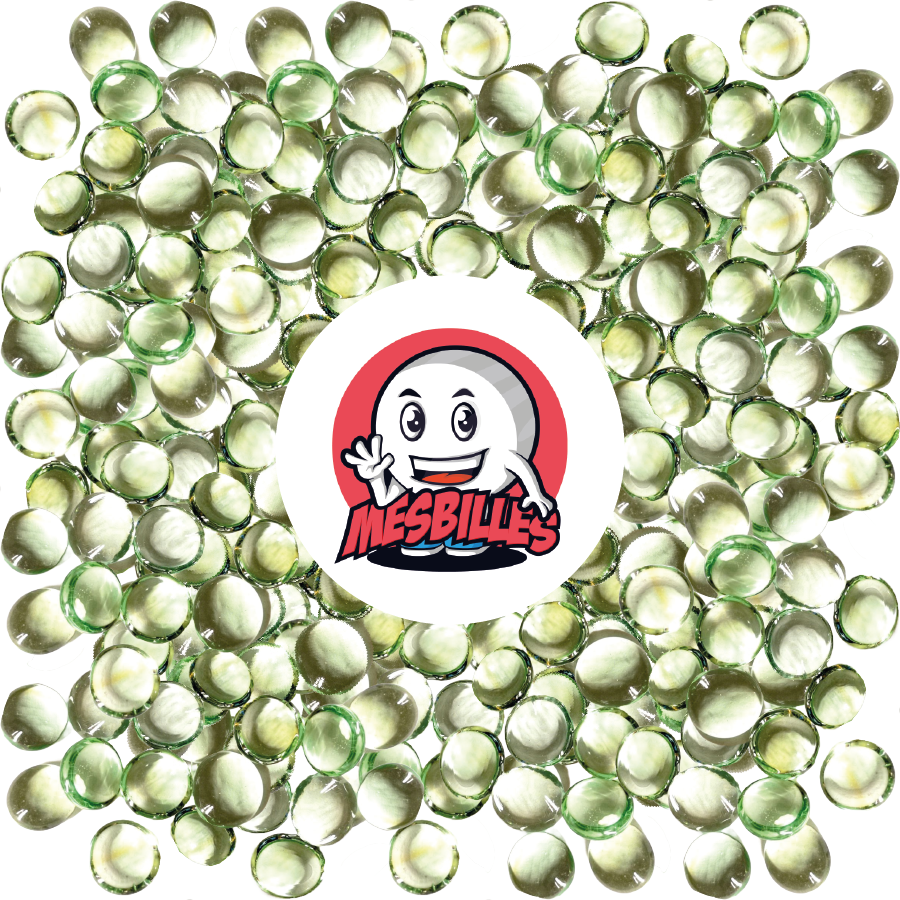 1 Biglia piatta 18 mm Lente Verde-Chiaro