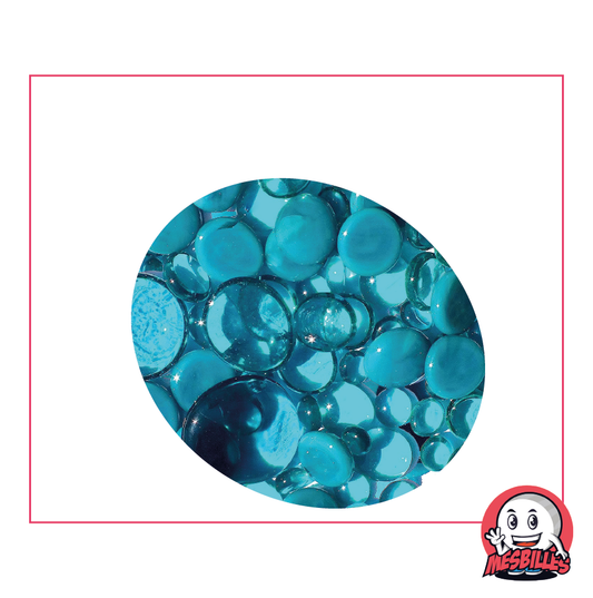 Biglie Piatta, miscela blu anatra, 30 mm, 18 mm, 12 mm, trasparenti e opache
