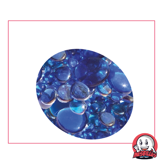 Biglie Piatta, misto blu notte, 30 mm, 18 mm, 12 mm, più o meno scure, traslucide
