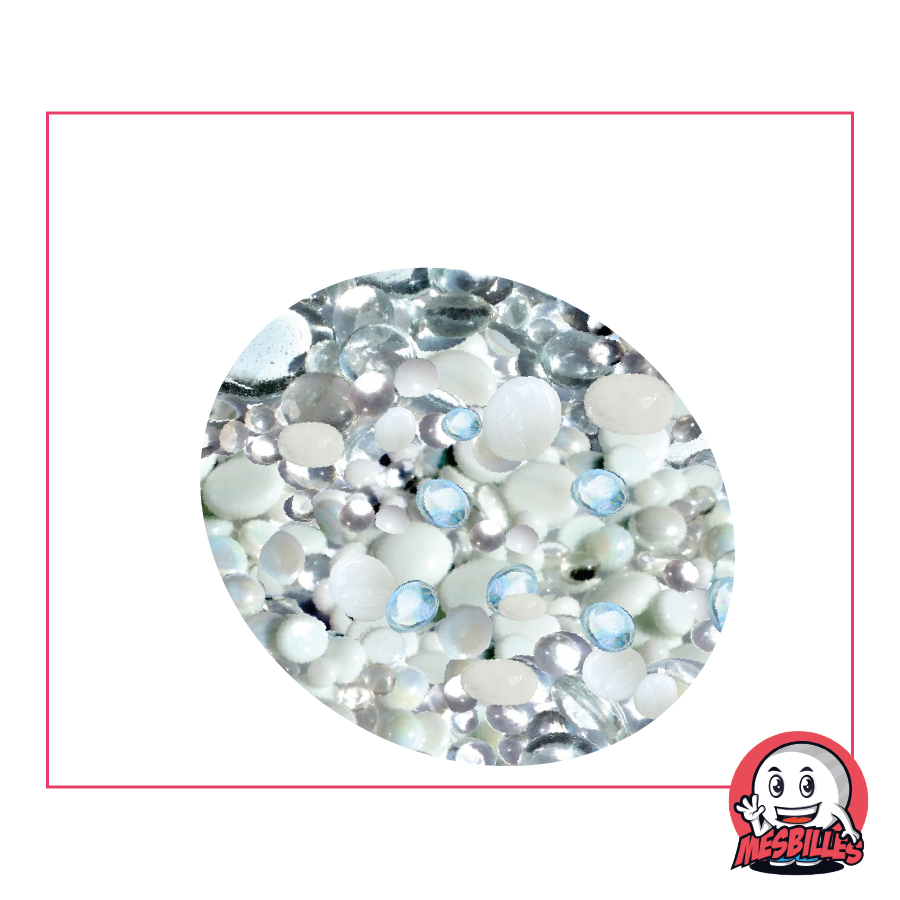 500 gr di biglie piatte verdi e cristallo traslucido assortite