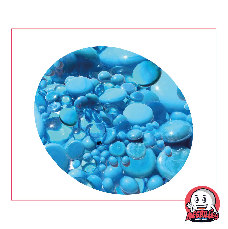 Biglie piatte blu turchese opache brillanti in vetro da 12 mm a 30 mm