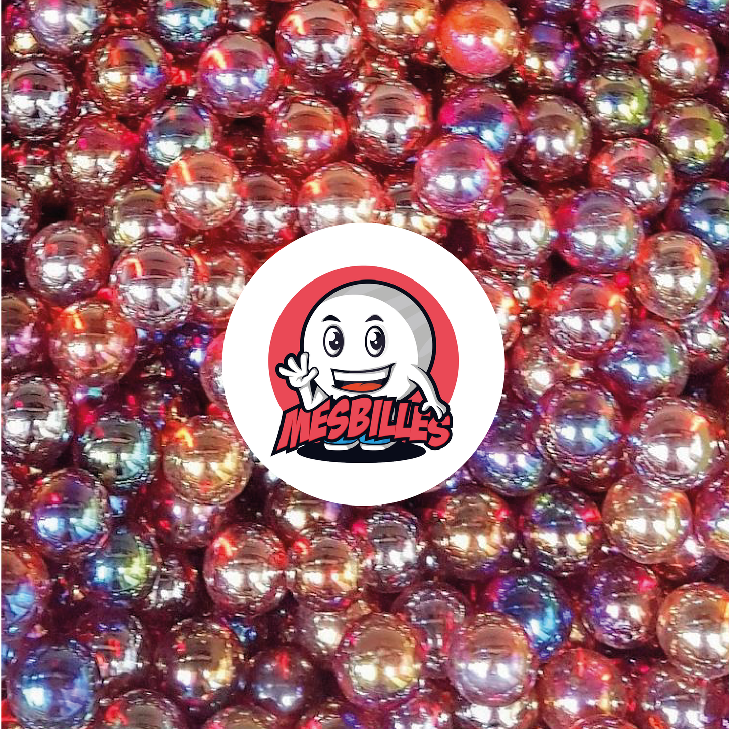 Da MieiBiglie non offriamo solo biglie, ma piccoli mondi affascinanti nelle vostre mani: ecco la biglia Rossa Iridescente da 25 mm.