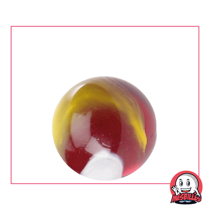 La biglia Clown da 25 mm è la stella divertente di MieiBiglie. I suoi motivi colorati e le sue tonalità profonde portano una ventata di allegria alle vostre partite con le biglie. Con la biglia Clown, aggiungete una dose di buon umore e un arcobaleno di risate alla vostra collezione di biglie