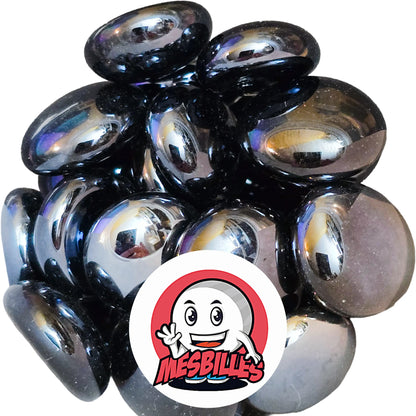 Billes plates Glossy Noir de 18 mm réunies, vue d'ensemble
