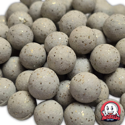 1 Mini-Bille en Terre Gris Paillettes 10 mm