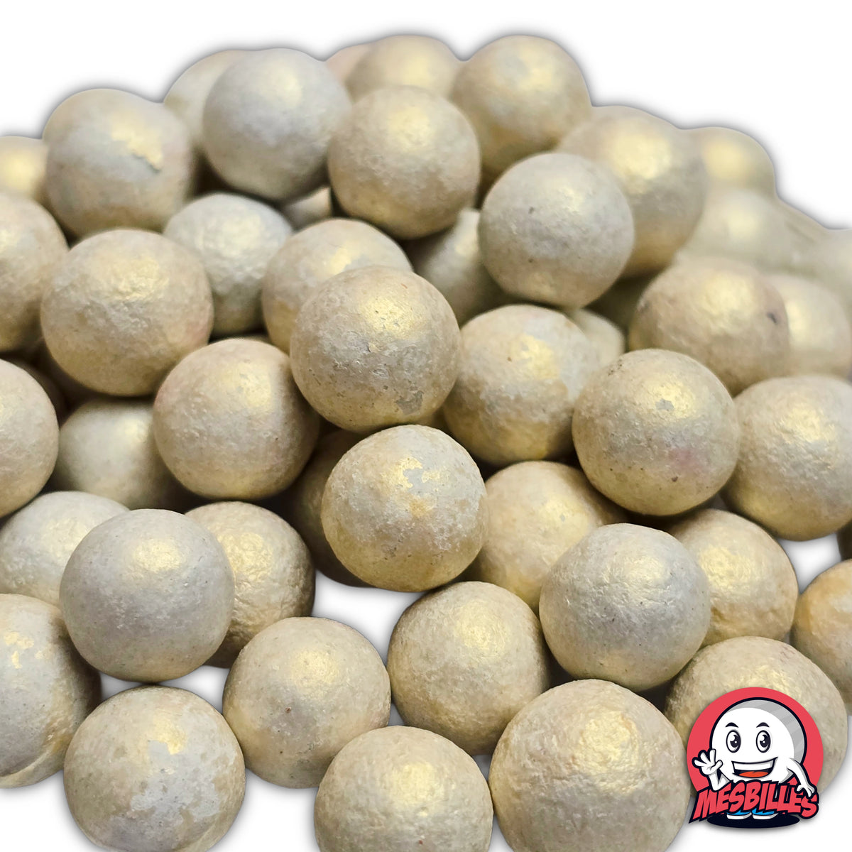 Billes en terre jaune léger de 10 mm parmi un assortiment coloré – MesBilles