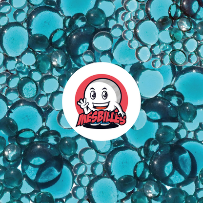 Mascotte MieiBiglie - Biglie Piatta in vetro blu trasparente da 12 mm a 30 mm