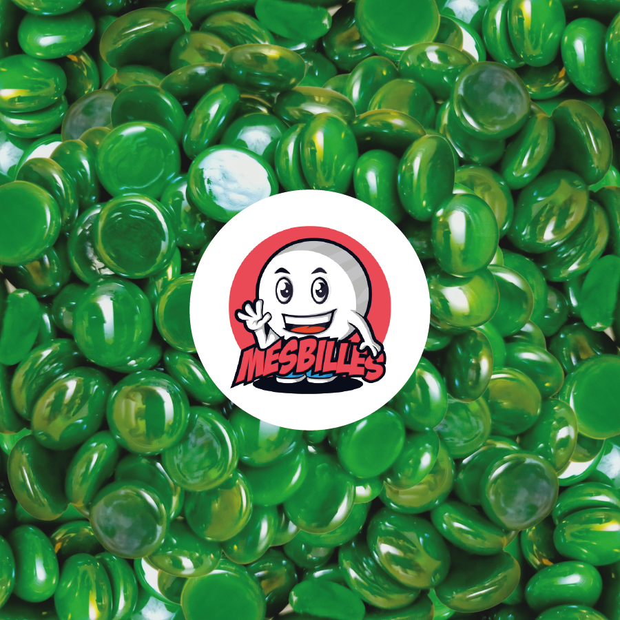 Biglie piatte verdi 12 mm brillanti – set di biglie lucide verdi sfuse MieiBiglie