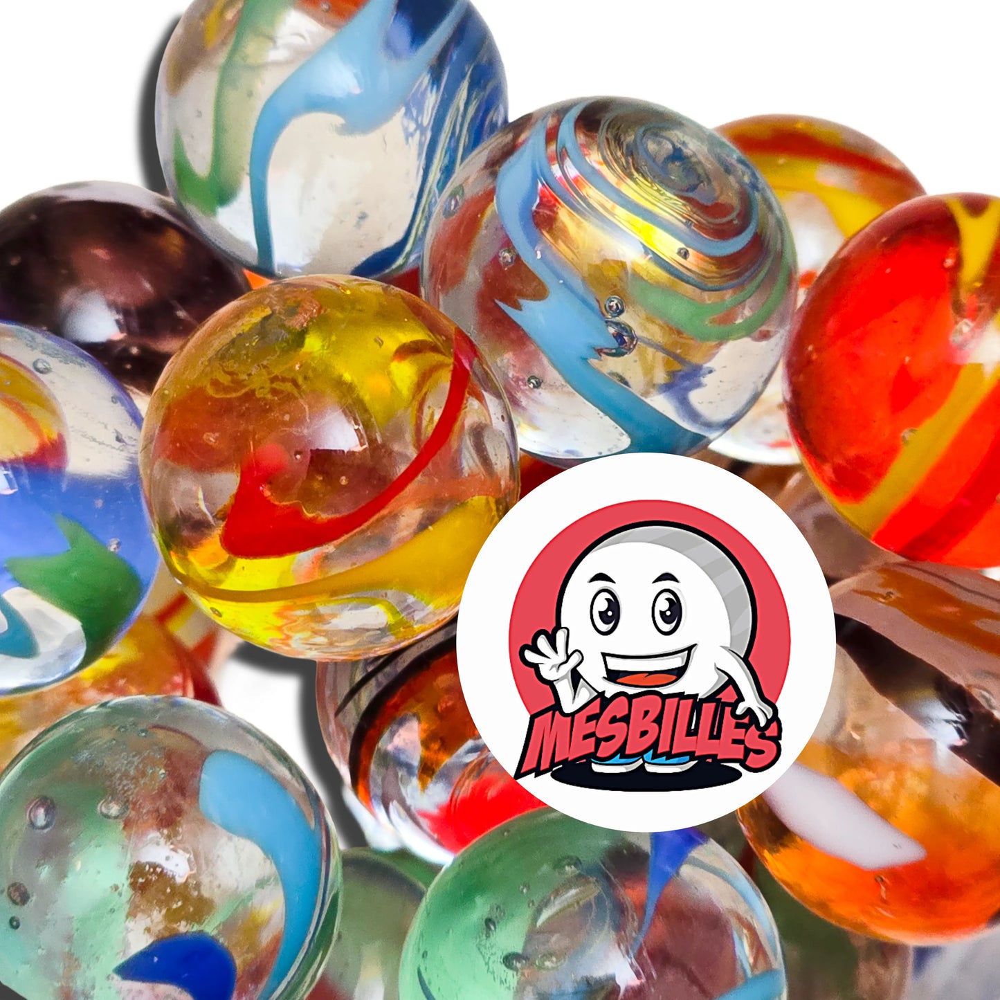 Billes d'Art Flash Rouge, billes de 25 mm