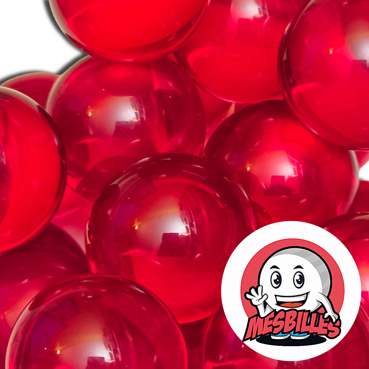 Billes rondes Loupe Rouge réunies, vue d'ensemble