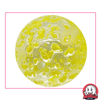 Biglia Pepita 50 mm vetro traslucido frammenti gialli - MieiBiglie
