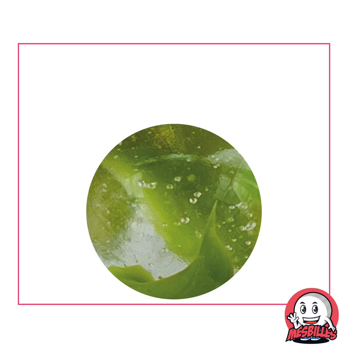 Biglia Ninfea 25 mm - Vetro Traslucido Cristallo striato di Verde - MieiBiglie