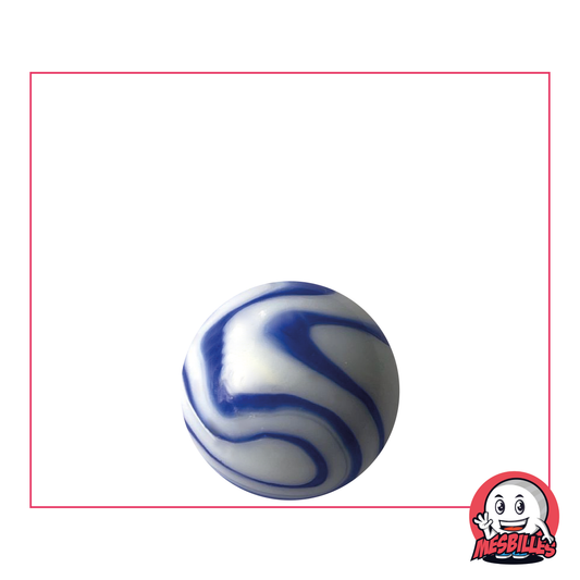 1 Biglia Ozone 16 mm Biglia in vetro bianco opaco impreziosita da striature blu