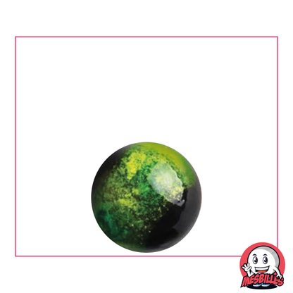 Biglia Art Machu Picchu Verde 16 mm, biglia speciale fatta a mano, nera circondata da un nastro metallizzato verde