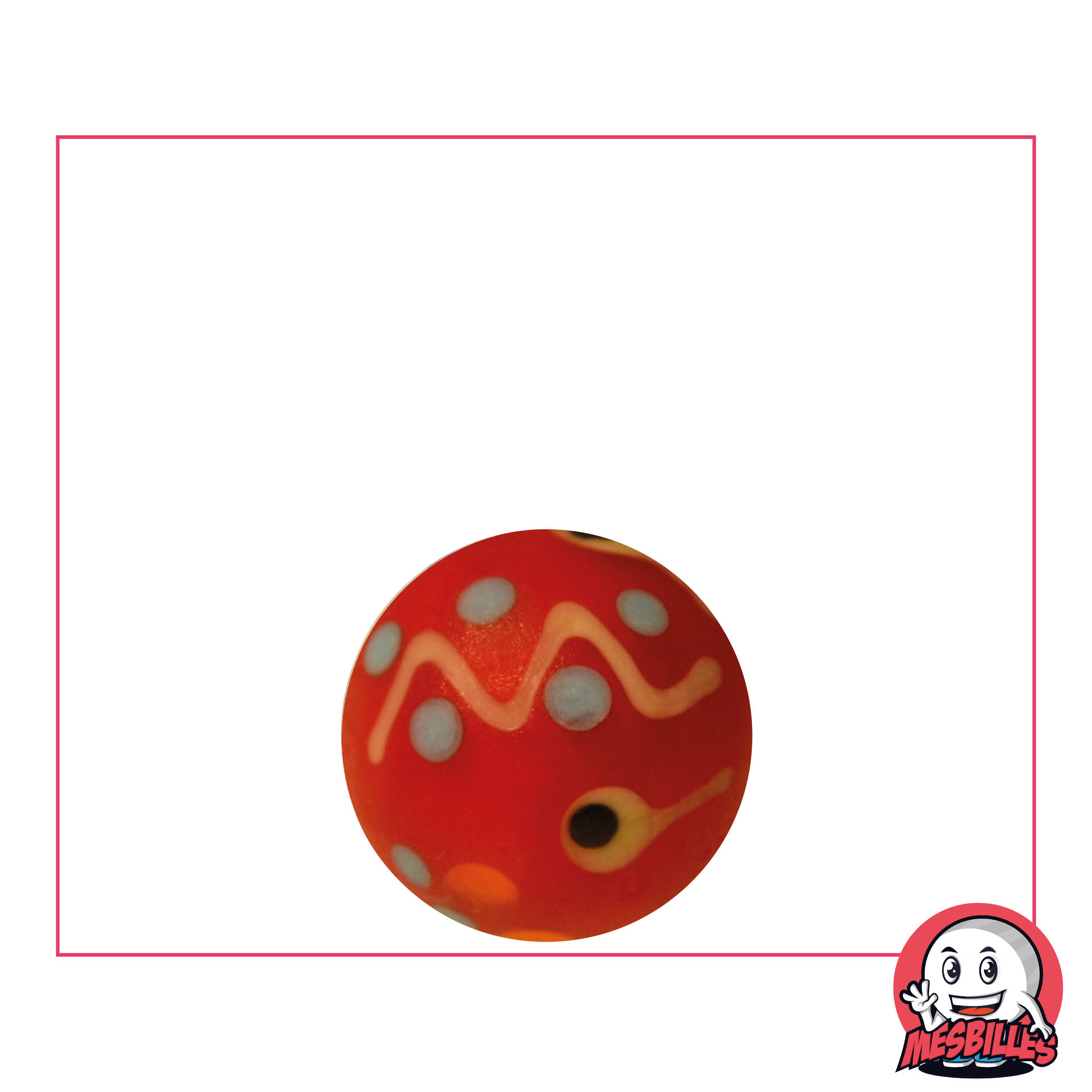 Biglia d'arte rossa satinata decorata con forme geometriche, ideale per completare una collezione