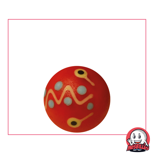 Biglia d'arte Piñata Satinata Rossa 22 mm, decorazioni geometriche colorate - sfide di gioco