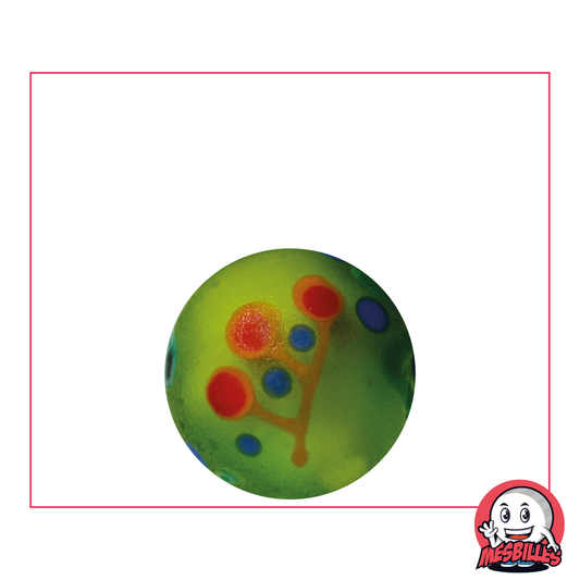 Biglia d'arte Piñata Satinata Verde 22 mm, decorazioni geometriche colorate - regalo per un amico