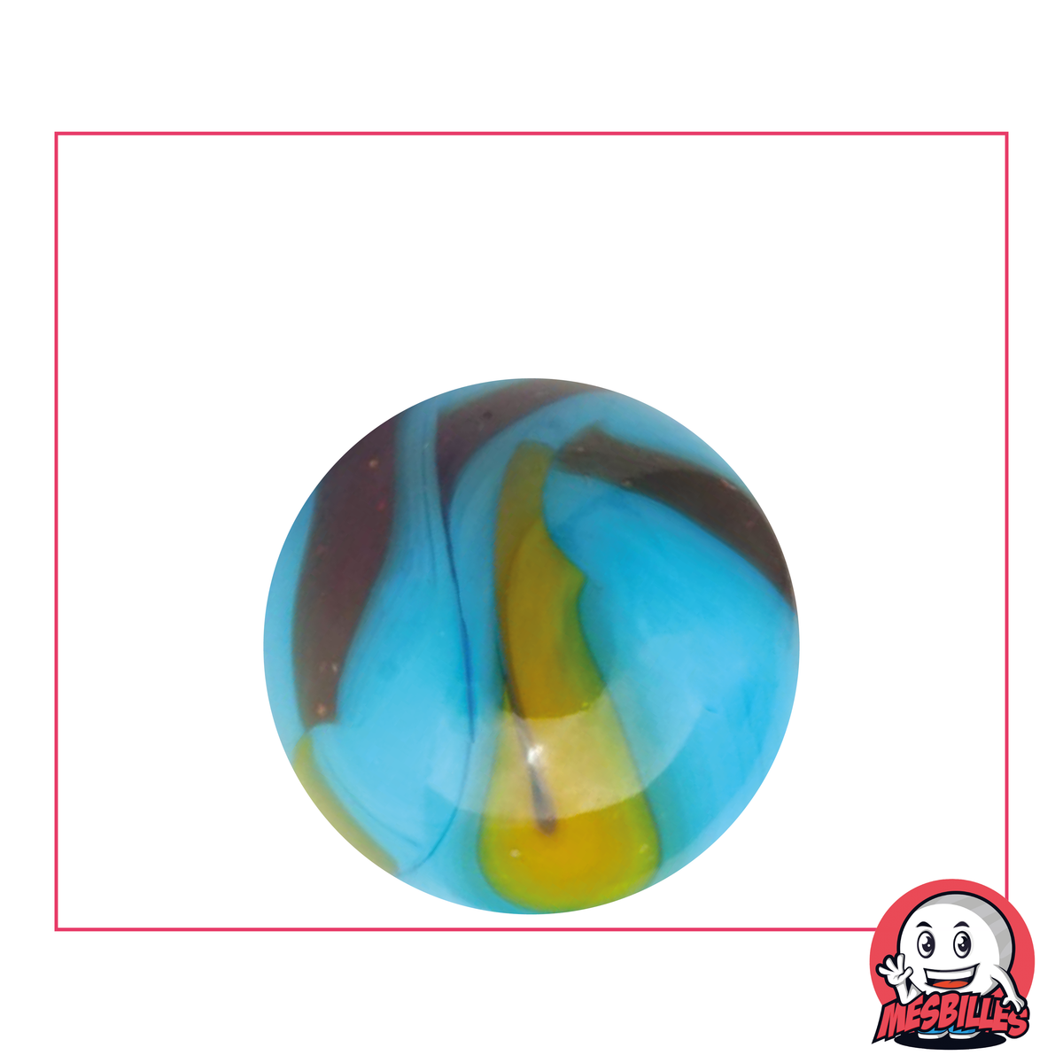 Biglia Pianeta Terra opaca di colore blu con tracce di nero da 25 mm - MieiBiglie
